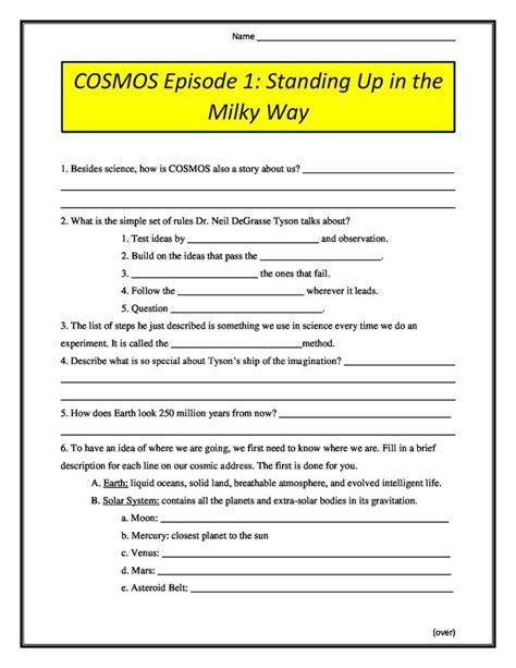 Cosmos Episode 20 Worksheet Answers Math Tax Worksheets - Math Tax Worksheets