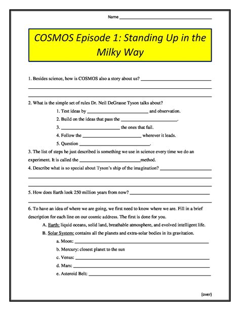 Full Download Cosmos Episode 1 Worksheet Answers 1 What Was The Name Of Neil 