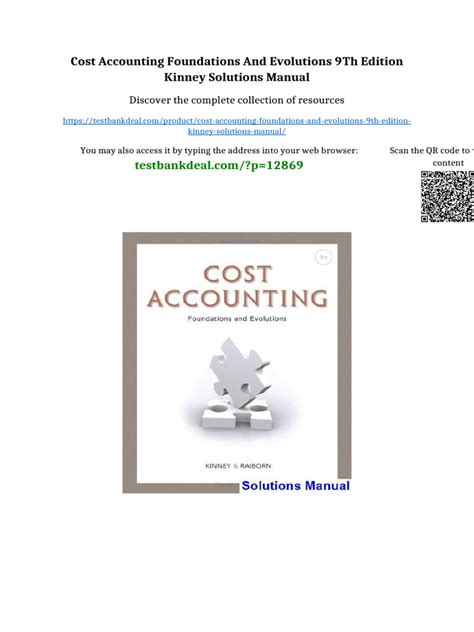 Cost Accounting 9th Edition Problem Solutions