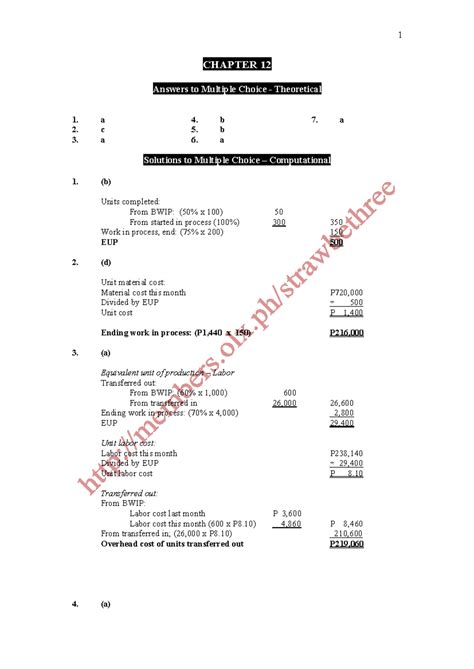 Cost Accounting Chapter 12 Solutions