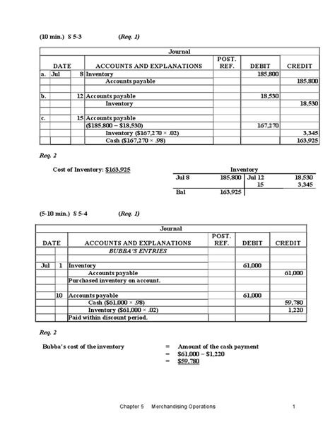 Cost Accounting Chapter 5 Solutions