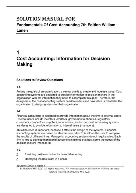 Cost Accounting Solution Manual De Leon