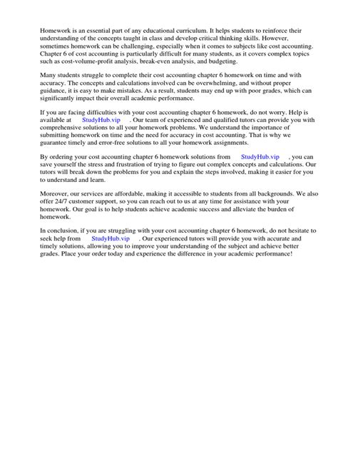 Cost Accounting Solutions Chapter 6