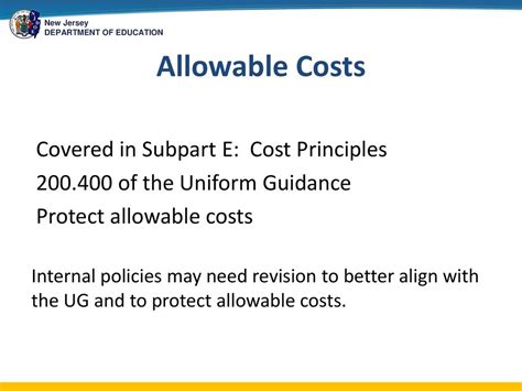 Cost Principles Allowable Costs Uniform Guidance 2 Cfr 200