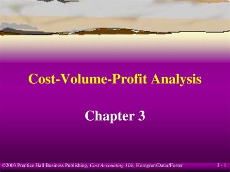 Cost Volume Profit Analysis Chapter 7