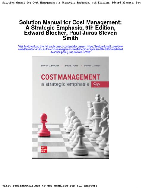 Download Cost Accounting Blocher Solution Manual Chapter 14 