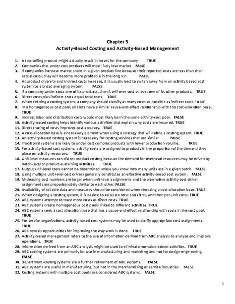 Full Download Cost Accounting Test Bank Chapter 5 
