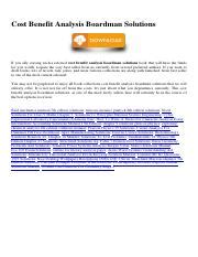 Read Online Cost Benefit Analysis Boardman Solutions 