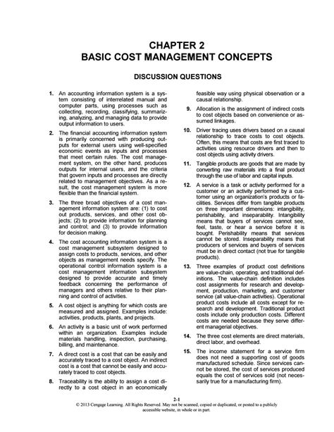Read Online Cost Management Second Edition Solutions 