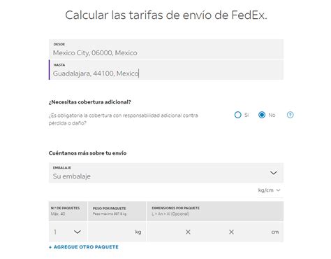 Costo Envio Fedex
