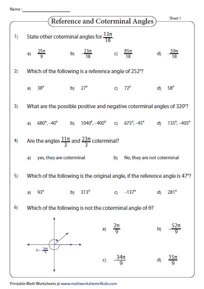 Coterminal Angles Worksheet With Answers   Coterminal Angles Formula How To Find Coterminal Angles - Coterminal Angles Worksheet With Answers