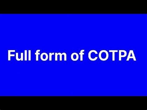Cotpa Full Form