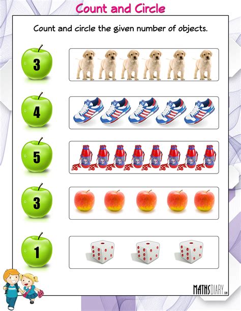 Count And Circle Numbers 1 10 Worksheet Myteachingstation 1 10 Worksheet Preschool - 1-10 Worksheet Preschool