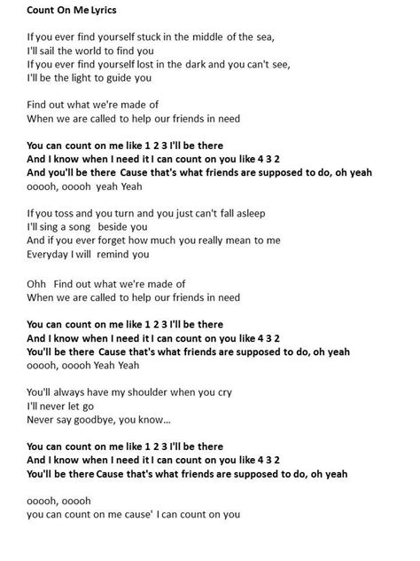 Count On Me Letra