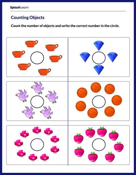 Count Using Pictures Math Worksheets Splashlearn Count And Write Pictures - Count And Write Pictures