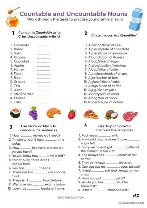 Countable And Uncountable Nouns Worksheets Countable And Uncountable Nouns Worksheet - Countable And Uncountable Nouns Worksheet