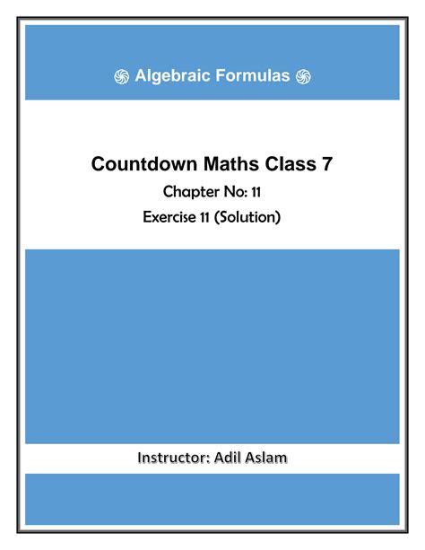 Countdown Maths Class 7 Teacher Guide