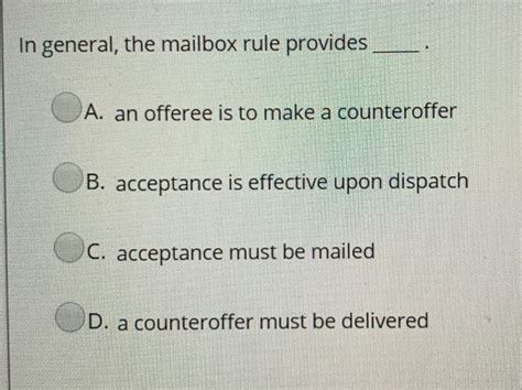 Counteroffer Mailbox Rule