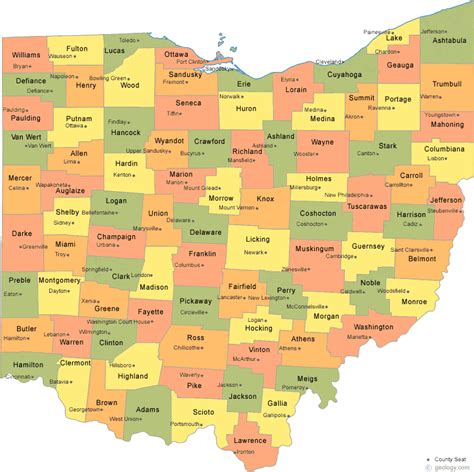 counties in ohio map