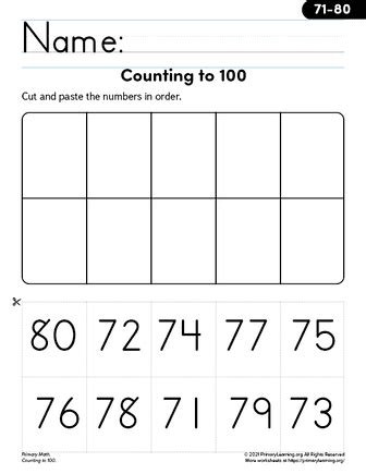 Counting 71 80 Worksheet Primarylearning Org 80 S Worksheet For Preschool - 80's Worksheet For Preschool