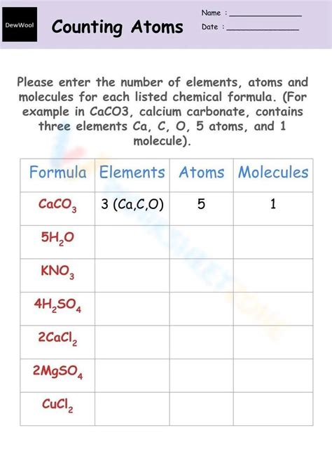 Counting Atoms Worksheet Editable Printable Amp Distance Tpt Counting Atoms Worksheet Key - Counting Atoms Worksheet Key
