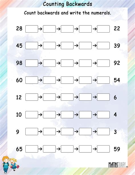 Counting Backward Worksheets Math Worksheets 4 Kids Counting Backwards From 10 Worksheet - Counting Backwards From 10 Worksheet