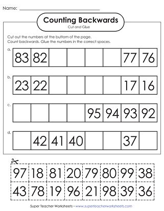 Counting Backwards From 100 Super Teacher Worksheets 100 To 1 Backward Counting - 100 To 1 Backward Counting