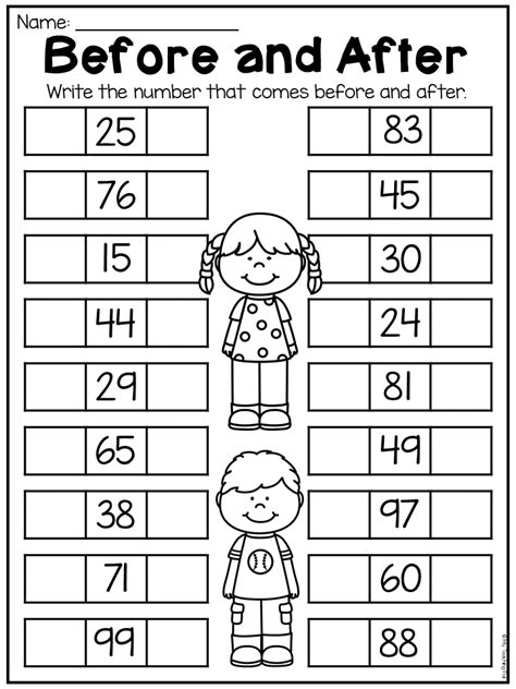 Counting Before After And Between Numbers Up To Before After And In Between - Before After And In Between