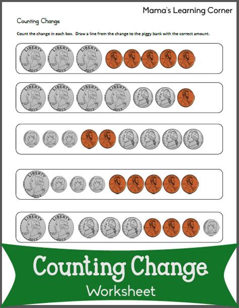 Counting Change Worksheets Mamas Learning Corner Counting Change Worksheet - Counting Change Worksheet