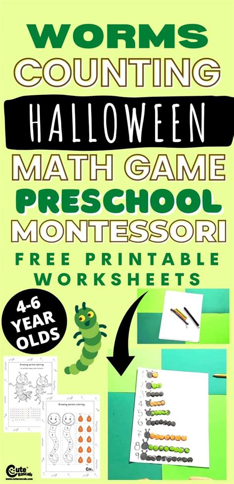 Counting Games For Kindergarten Halloween Worms Mighty Kids Preschool Worm Worksheet - Preschool Worm Worksheet