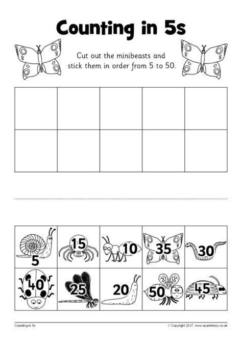 Counting In 5s Activity Cut And Stick Ages Counting Cut And Paste - Counting Cut And Paste