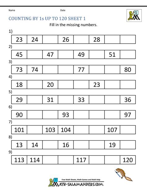 Counting On Worksheets 1st Grade Free Download On Backward Counting 1 To 100 - Backward Counting 1 To 100