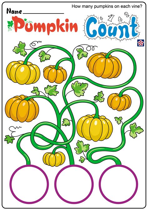 Counting Pumpkins Free Kindergarten Math Activity Pumpkin Counting Worksheet - Pumpkin Counting Worksheet