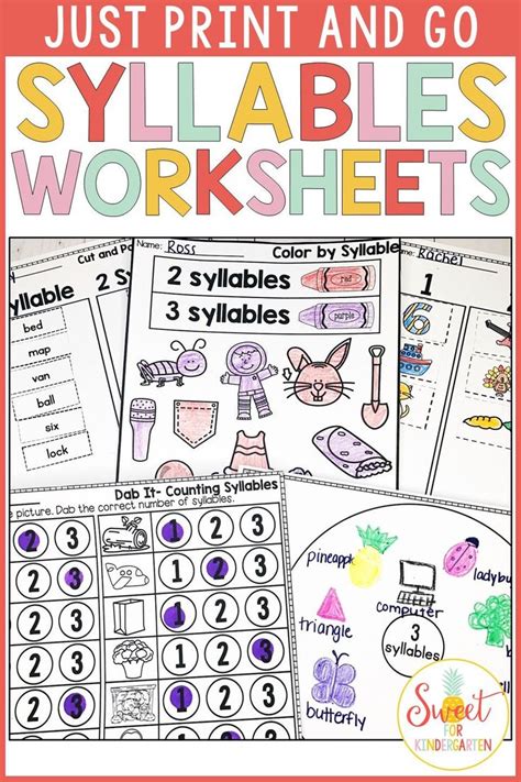 Counting Syllables No Prep Phonics Worksheets Pack Syllable Segmentation Worksheet - Syllable Segmentation Worksheet