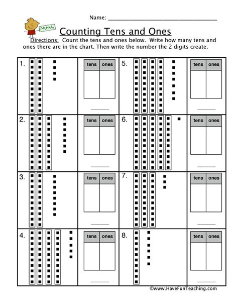 Counting Tens And Ones Worksheet All Kids Network Counting Tens And Ones Worksheet - Counting Tens And Ones Worksheet
