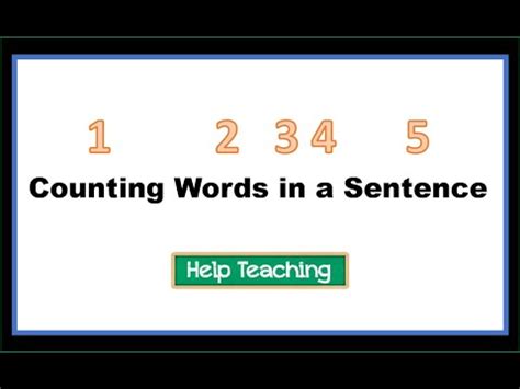Counting Words In A Sentence Beginning Reading Skills Counting Words In A Sentence Kindergarten - Counting Words In A Sentence Kindergarten