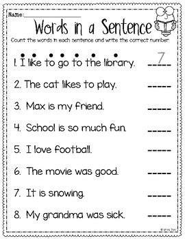 Counting Words In Sentences Math Worksheets 4 Kids Counting Words In A Sentence Kindergarten - Counting Words In A Sentence Kindergarten