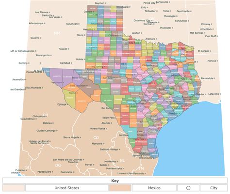 county map for texas
