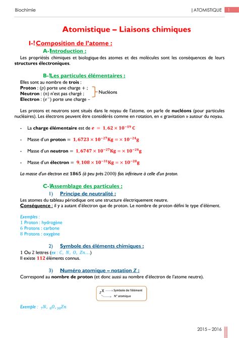 cours atomistique smp s1 pdf