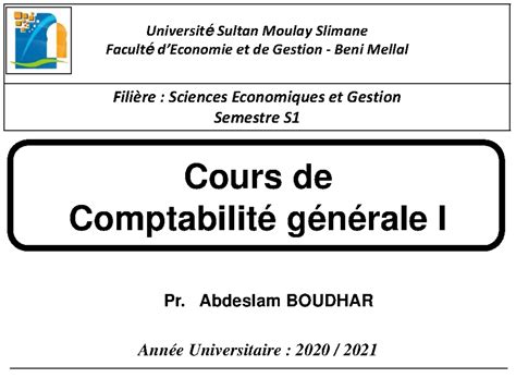 Cours De Comptabilite Generale