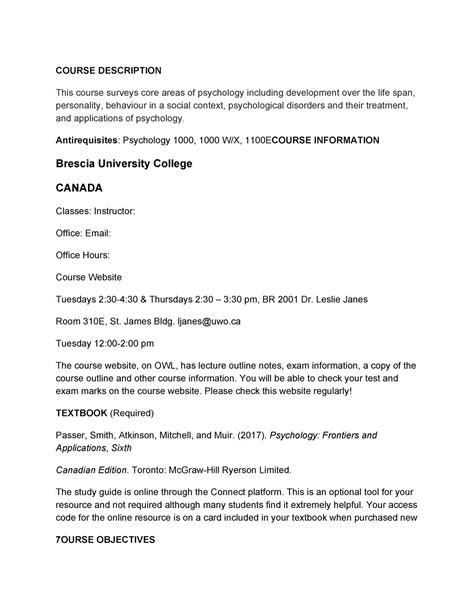 Course Description Uwo