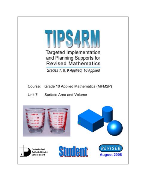Course Grade 10 Applied Mathematics Mfm2p Unit 7