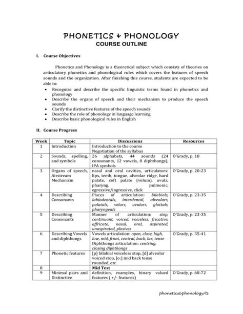 course in phonology