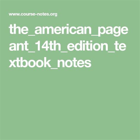 Course Notes American Pageant 14th Edition Pdf Download