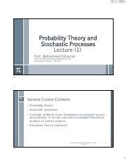 Course Probability Theory And Stochastic Processes For