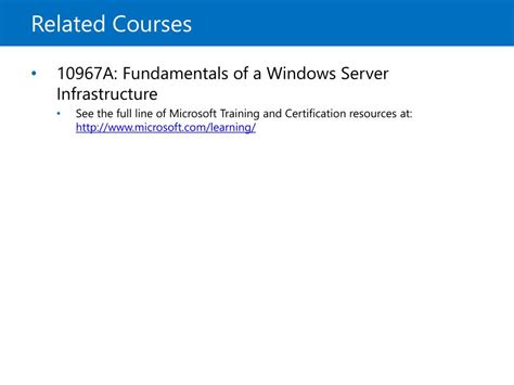 Read Online Course 10967A Fundamentals Of A Windows Server Infrastructure 