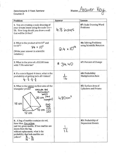 Full Download Course 3 Benchmark Test Math Answers 