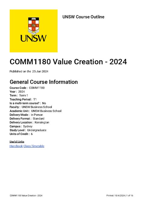 Download Course Outline Unsw 