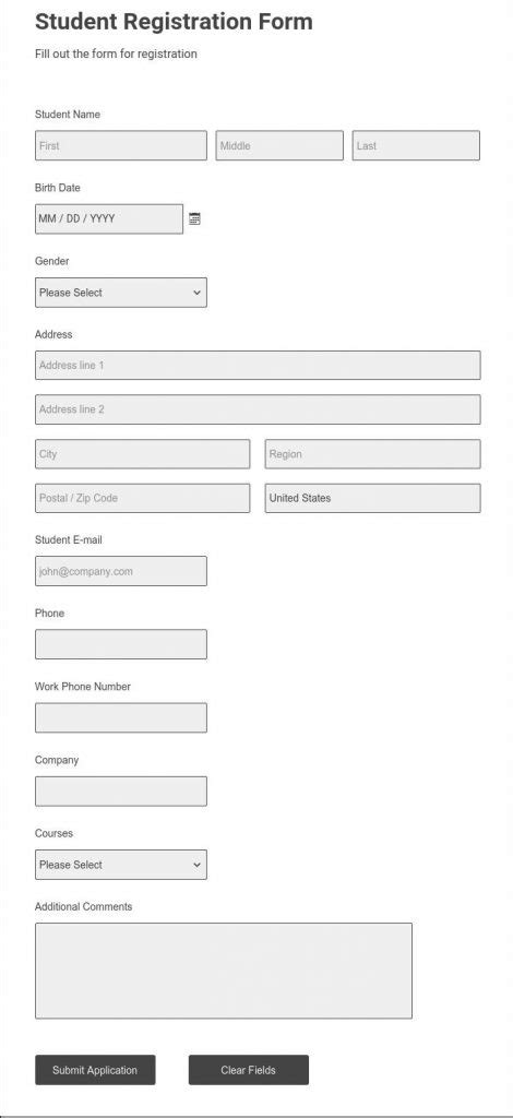 courseregistrationformsample AbcSubmit