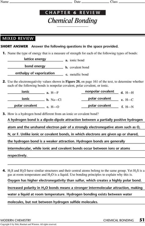 Covalent Bonding Chapter 8 Worksheet Answers Alitaoore